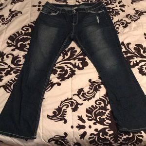 Faded Glory flare jeans with fleur-de-lis sz 18